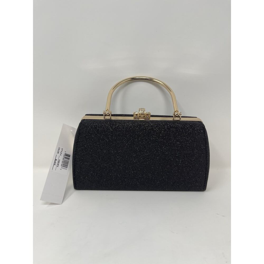 Alessia Purse Black Shimmery Gold Accents Handel New